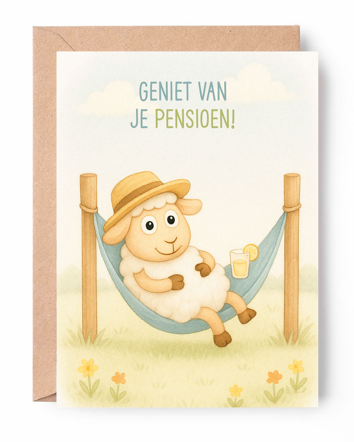 Wenskaart - Schaapje - Pensioen